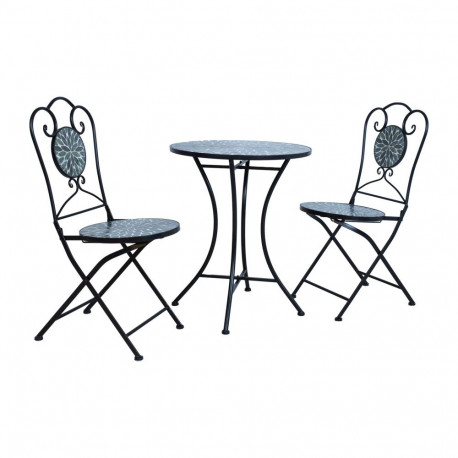 Balcony set MIRT table and 2 chairs, green