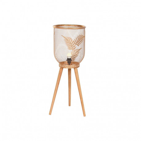 Desk lamp DKD Home Decor Golden Metal Brown 220 V 50 W Pinewood (32 x 32 x 90 cm)
