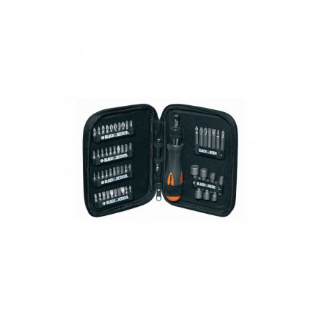 Black&Decker Ratchet screwdriver with 56-piece bit set (A7104)