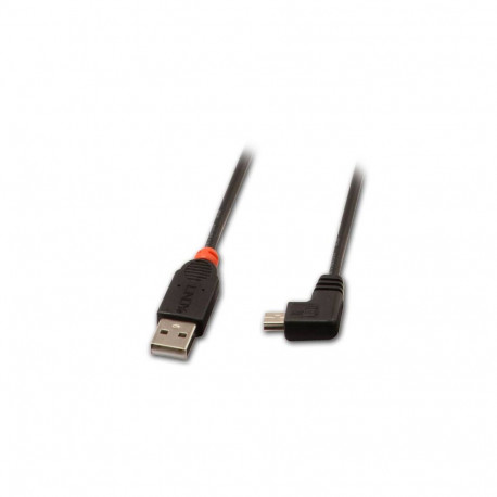2m USB 2.0 Cable 90 Degree Black AM to 90 Degree Mini B Male