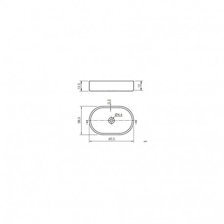 WASHBASIN TRAPANI 600X380X125 MATT GREY