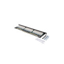 PATCH PANEL 24 PORT 0.5U 19" CAT.5E FTP WITH CABLE ORGANIZER SHIELDED BLACK LANBERG