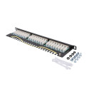 PATCH PANEL 24 PORT 0.5U 19" CAT.5E FTP WITH CABLE ORGANIZER SHIELDED BLACK LANBERG