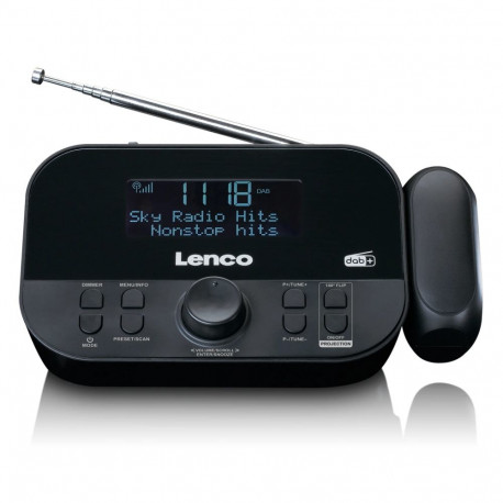 Lenco raadio äratuskell projektsiooniga must CR-615BK