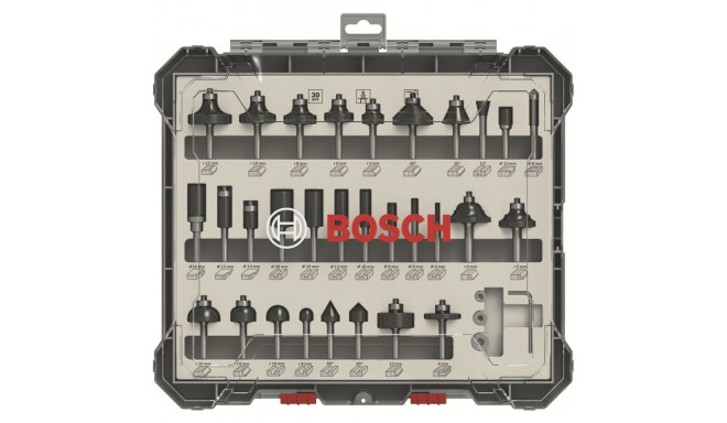 Bosch 30 pcs Wood Bit Set for 6mm Shank Router