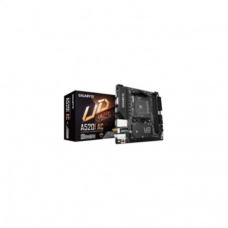 GIGABYTE A520I AC Motherboard - Supports AMD Ryzen 5000 Series AM4 CPUs, 6 Phases Digital VRM, up to