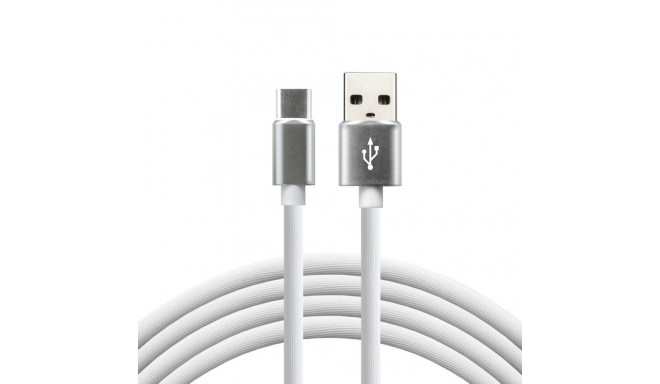 everActive USB-C kaabel 1m – valge, silikoon, kiirlaadimine, 3A – CBS-1CW