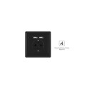 AC WALL SOCKET 230V WITH 2 USB PORT 2.1A, SCHUKO SOCKET BLACK LANBERG
