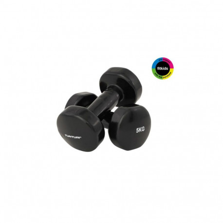 Tunturi Vinyl Dumbbells 5.0kg, Black, 2pcs