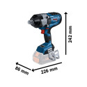 Bosch cordless impact wrench BITURBO GDS 18V-1600 HC Professional, 18Volt (blue/black, 2x battery Pr