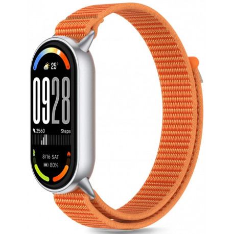 Tech-Protect watch strap Nylon Stripe Xiaomi Smart Band 8/9/10, orange/grey