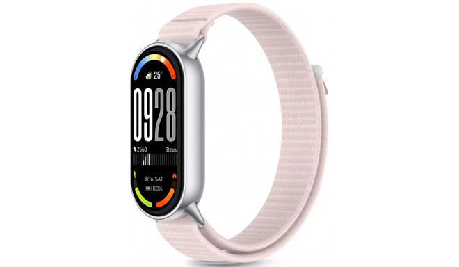 Tech-Protect watch strap Nylon Stripe Xiaomi Smart Band 8/9/10, pink/grey
