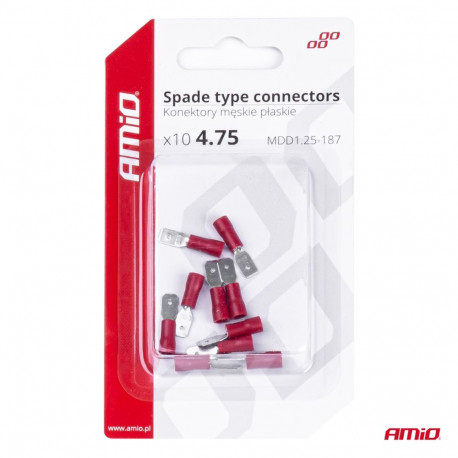 Otsikute komplekt (isane) 10 tk, 5,6mm 0.5-1.5mm2, punane