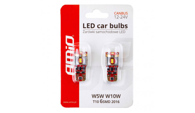 Led pirnid 2tk, canbus, 6 SMD, T10,12/24