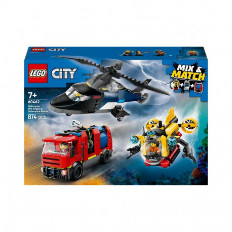 LEGO City 60462 Helicopter, Fire Truck and Submarine Set