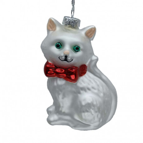 Christmas ornament JOY CAT 9cm, glass