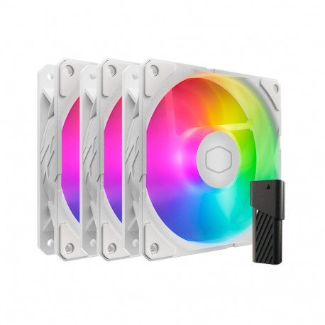 Cooler Master SickleFlow Edge 120 ARGB White Edition Fan Kit, white case fan, 3-pack, with A1 Mini L