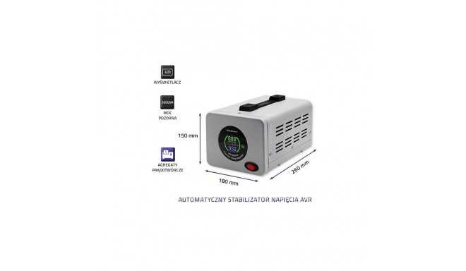 Qoltec automaatne pingestabilisaator 50724 AVR 2000VA