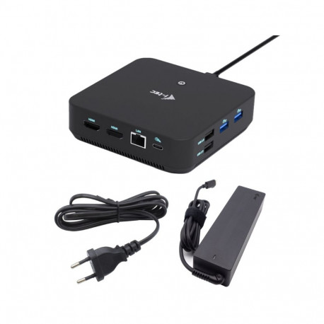 USB-C DP Dual HDMI Docking Station with Power Delivery 100 W + i-tec Universal Charger 100W