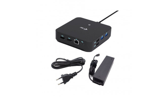 USB-C DP Dual HDMI Docking Station with Power Delivery 100 W + i-tec Universal Charger 100W
