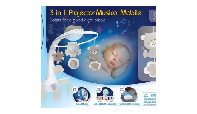 3-in-1 Musical Projector Carousel - Beige