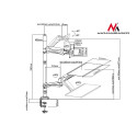 Maclean MC-681 monitori ja klaviatuuri hoidik seisva ja istuva töö jaoks