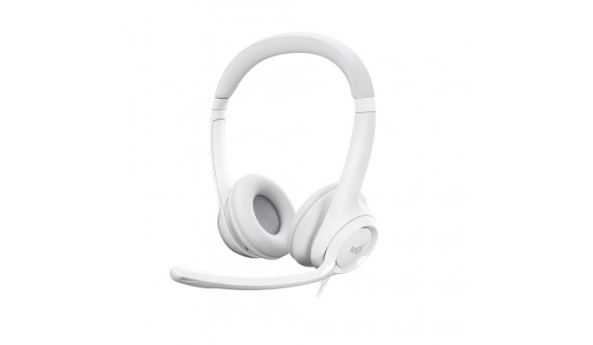 Logitech H390 USB Computer Headset Wired Headphones, USB Type-A, Off-white