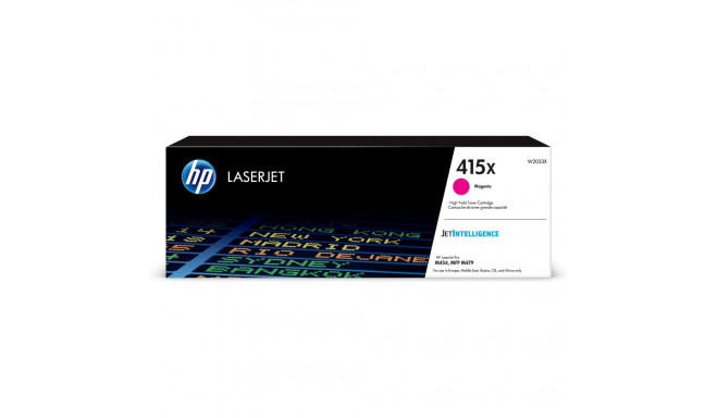 HP 415X High Capacity Magenta Laser Toner Cartridge, 6000 pages, for HP Color LaserJet Pro M454, M47