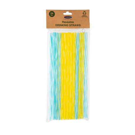 Smile Korduvkasutatavad joogikõrred 24tk koos puhastusharjaga