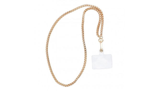 CHAIN #82 Phone lanyard, Phone pendant / cord length 80cm (40cm in the loop) / on neck - gold