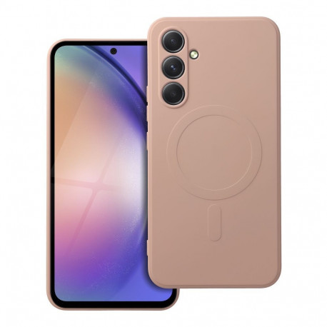 Case for Samsung A54 Silicone Mag Cover compatible with MagSafe pink