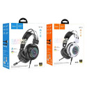 HOCO wire headphones USB A + Jack 3,5 mm with microphone gaming W110 2 m black