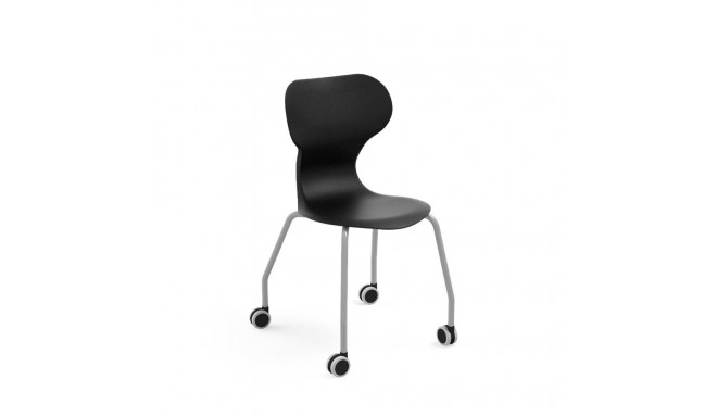 NÄIDIS! Õpilastool ratastel MIA CASTORS, suurus 5, istme kõrgus 429 mm, must plast, hallid metalljal