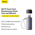 USB 3.0 Card Reader Baseus BS-OH069, 1 x SD - 1 x microSD, Grey WKQX060013