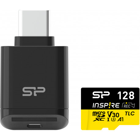 Silicon Power memory card microSDXC 128GB Inspire + card reader