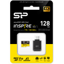 Silicon Power memory card microSDXC 128GB Inspire + card reader
