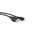 USB MICRO(M)->USB-A(F) 2.0 CABLE 0.15M OTG BLACK OEM LANBERG