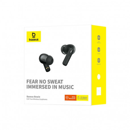 Tõelised juhtmevabad Bluetooth 5.3 kõrvaklapid Bowie E19 koos laadimiskohvriga, mustad