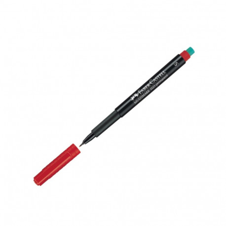 Kilemarker punane S, Multimark permanentne, Faber-Castell kustutajaga