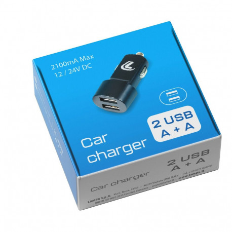 Auto laadija 2 USB pesa 12/24V, 2100Ma
