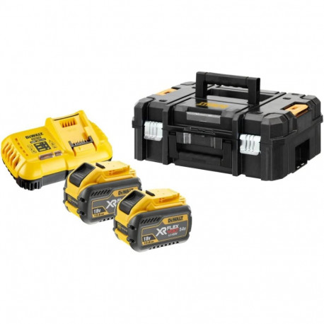 XR FLEXVOLT aku komplekt 2tk kiirlaadija T STAK-Box II akukandja, must/kollane