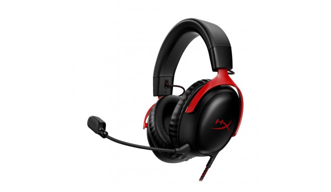 HyperX Cloud III must/punane mängurikõrvaklapid