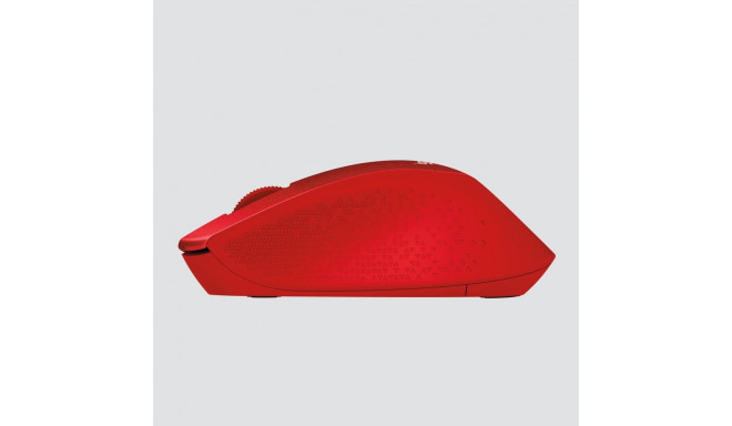 Logitech M330 Silent Plus mouse, red