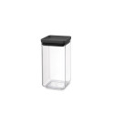 Brabantia õhukindel anum kuivainetele, musta kaanega, 1.6 L