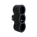 MOP SCH 3X2P+E FRONT OUTLETS BLACK