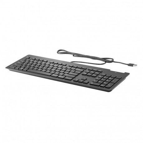 HP Slim v2 USB Wired Keyboard - Smartcard - Black - US/RUS