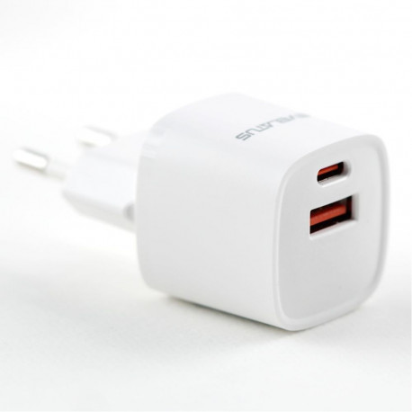 Evelatus USB-A and USB-C 30W Max / EU charger White