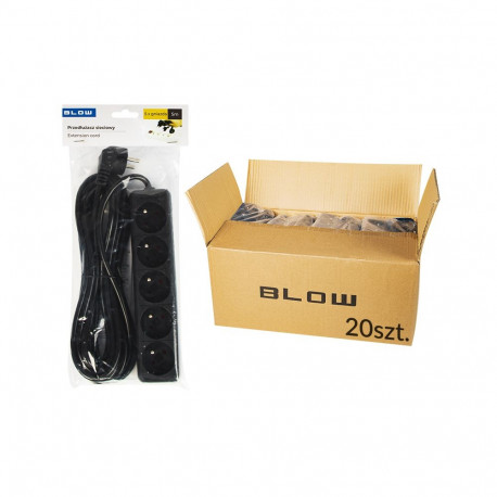98-545# Przedłużacz sieciowy pr-570p 5-gniazd z uziemieniem 5m czarny 3x1,5mm (20 tk.)