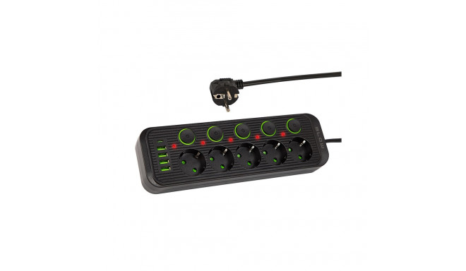 98-208# ps-530s 5-gniazd 4xusb 1xusb-c 3m must 3x1mm