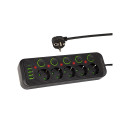 98-209# ps-550s 5-gniazd 4xusb 1xusb-c 5m must 3x1mm